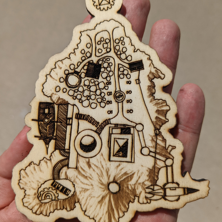 Laser cutting my Myst Island Laser cutting my Myst Island