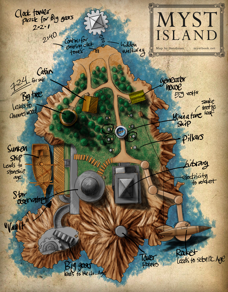myst book with map
